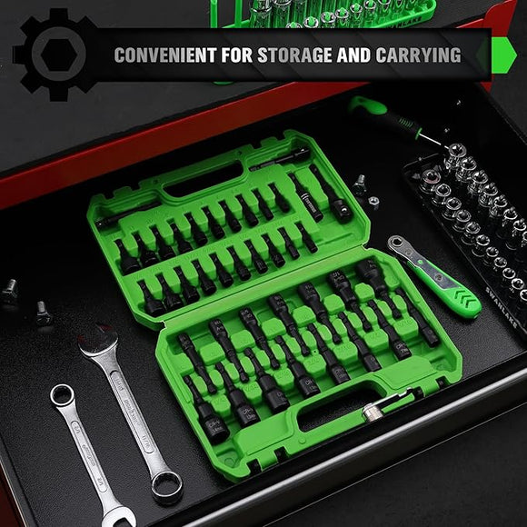 SWANLAKE SWANLAKE 39PCS Magnetic Hex Nut Driver Master Kit,1/4" Quick - Change Hex Shank, SAE & Metric Power Nuts Driver Drill Bit Tools Set,Cr - V Steel - RnR Galore