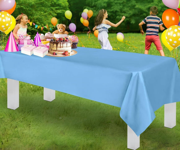 Table Cloth Cover Reusable & Washable Xmas Party 137cm x 274cm (54"x108") in Sky Blue - RnR Galore