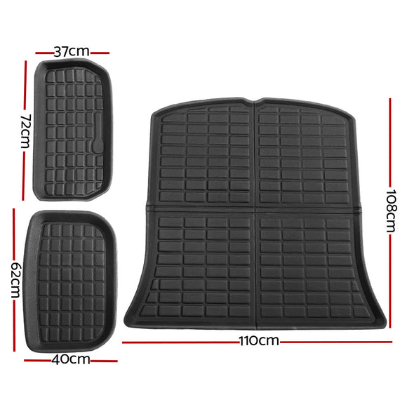 Tesla Model Y 2021 - 2024 Rear Well Front Cargo Trunk Toolbox Boot Liner Floor Mat - RnR Galore