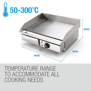 THERMOMATE Electric Griddle Grill BBQ Hot Plate Commercial Stainless Steel - RnR Galore