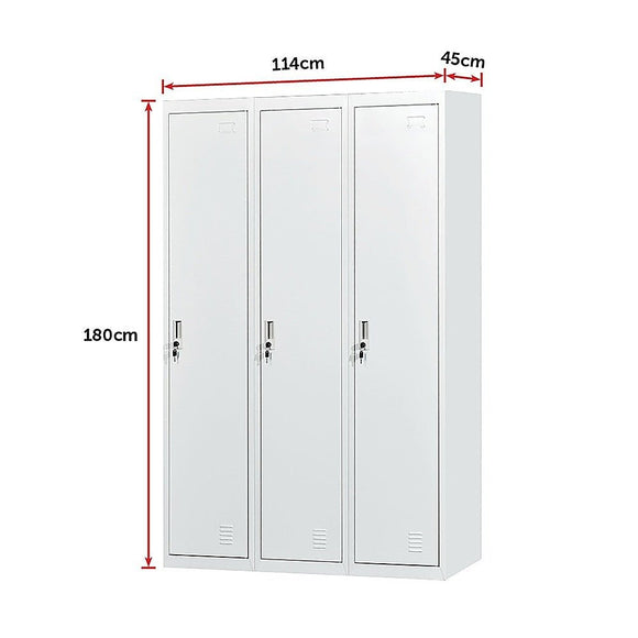 Three - Door Side by Side Office Gym Shed Storage Locker - RnR Galore