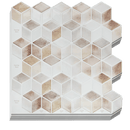 Tiles 3D Peel and Stick Wall Tile Shell Mosaic 10 Sheets - RnR Galore