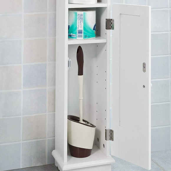 Toilet Paper Holder with Storage, Freestanding Cabinet, Toilet Brush Holder and Toilet Paper Dispenser 20x100x18 cm - RnR Galore