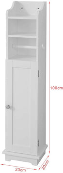 Toilet Paper Holder with Storage, Freestanding Cabinet, Toilet Brush Holder and Toilet Paper Dispenser 20x100x18 cm - RnR Galore