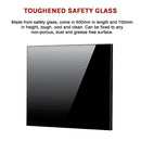 Toughened 60cm x 70cm Black Glass Kitchen Splashback - RnR Galore