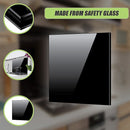 Toughened 60cm x 75cm Black Glass Kitchen Splashback - RnR Galore