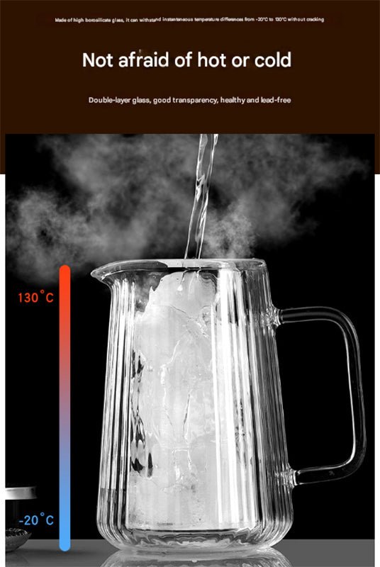 Transparent Elegant Ribbed Double Wall Glass French Press - 1000ml Heat Resistant Coffee and Tea Maker with Stainless Steel Filter - RnR Galore