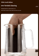 Transparent Elegant Ribbed Double Wall Glass French Press - 1000ml Heat Resistant Coffee and Tea Maker with Stainless Steel Filter - RnR Galore
