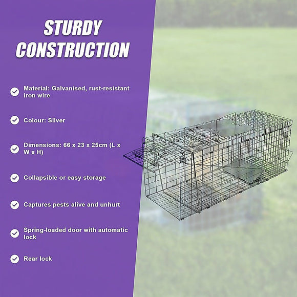 Trap Humane Possum Cage Live Animal Safe Catch Rabbit Cat Hare Fox Bird - RnR Galore