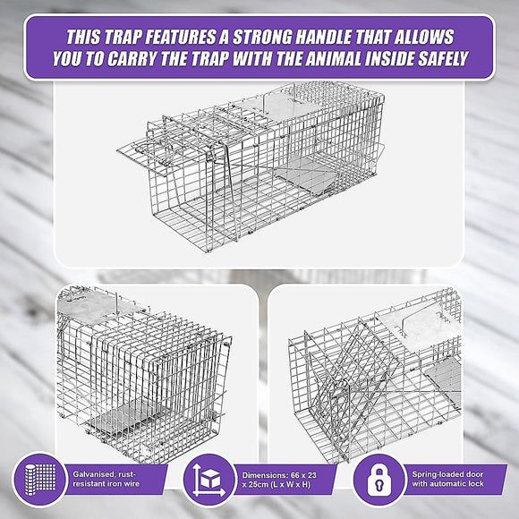 Trap Humane Possum Cage Live Animal Safe Catch Rabbit Cat Hare Fox Bird - RnR Galore