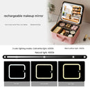Travel Makeup Case with LED Lighted Mirror - Adjustable Dividers & Brush Holder(black) - RnR Galore