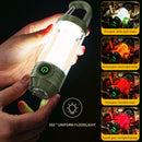 Tri - Color Portable Camping Lantern & Flashlight - Rechargeable, 360°Ambient Light & Hook Design(green) - RnR Galore