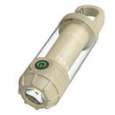 Tri - Color Portable Camping Lantern & Flashlight - Rechargeable, 360°Ambient Light & Hook Design(Khaki) - RnR Galore