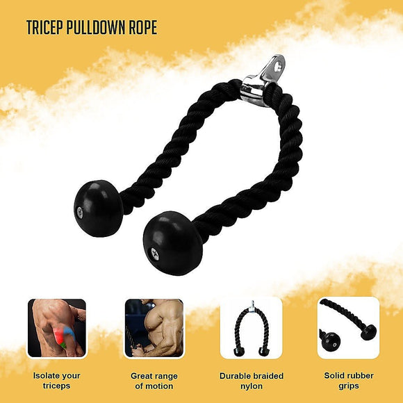Tricep Pulldown Rope – Heavy Duty Cable Machine Attachment for Gym & Home Workout - RnR Galore