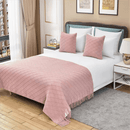 Turmeric Nordic Knitted Throw Blanket with Tassels 130x230cm Soft Acrylic Diamond Pattern Sofa Cover Bed Runner and Travel Blanket - RnR Galore