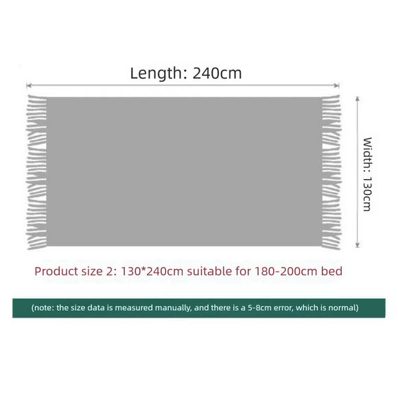 Turmeric Nordic Knitted Throw Blanket with Tassels 130x230cm Soft Acrylic Diamond Pattern Sofa Cover Bed Runner and Travel Blanket - RnR Galore