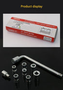 Two 10 - piece L - shaped socket wrench sets - 1/2" drive chrome vanadium steel with metric sockets and housings(gray) - RnR Galore