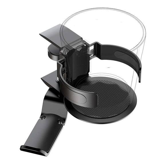 Two desktop clip - on cup holders and headphone hanger - adjustable, non - slip silicone, maximum load 15KG(black) - RnR Galore