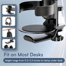 Two desktop clip - on cup holders and headphone hanger - adjustable, non - slip silicone, maximum load 15KG(black) - RnR Galore