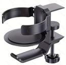Two desktop clip - on cup holders and headphone hanger - adjustable, non - slip silicone, maximum load 15KG(black) - RnR Galore