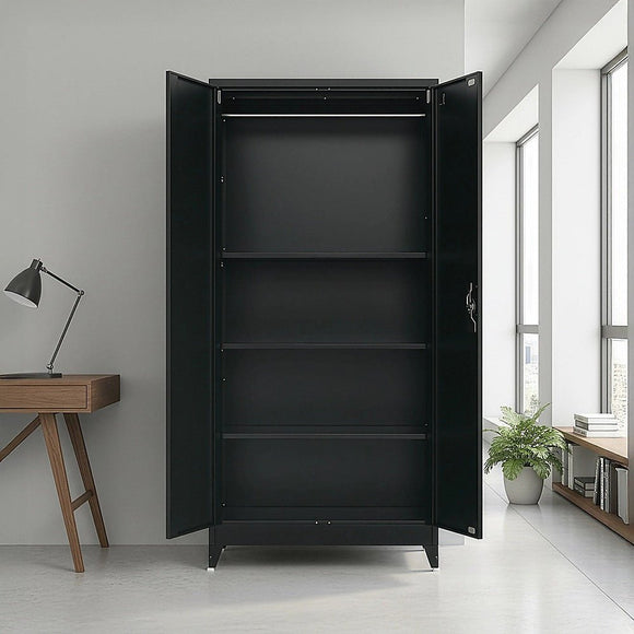 Two - Door Metal Cabinet Shelf Storage for Home Office Gym - RnR Galore