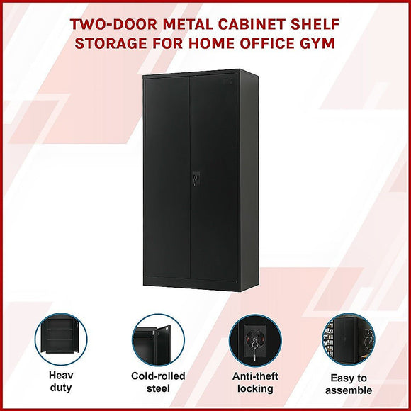 Two - Door Metal Cabinet Shelf Storage for Home Office Gym - RnR Galore