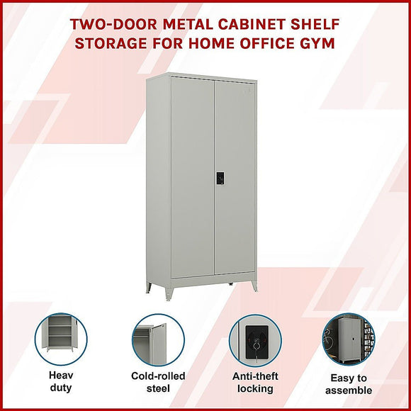 Two - Door Metal Cabinet Shelf Storage for Home Office Gym - RnR Galore