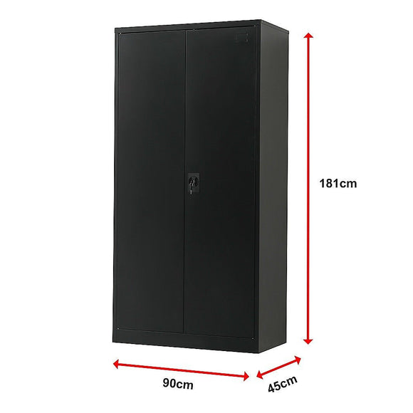 Two - Door Metal Cabinet Shelf Storage for Home Office Gym - RnR Galore