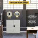 Two - Door Metal Short Cabinet Shelf Storage for Home Office Gym - RnR Galore