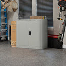 Two - Door Metal Short Cabinet Shelf Storage for Home Office Gym - RnR Galore