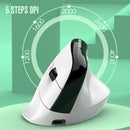 Two Ergonomic Vertical Wireless Mouse - Dual Mode (2.4G & Bluetooth), 5 Adjustable DPI, Silent Clicks, Rechargeable(black) - RnR Galore