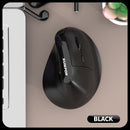 Two Ergonomic Vertical Wireless Mouse - Dual Mode (2.4G & Bluetooth), 5 Adjustable DPI, Silent Clicks, Rechargeable(black) - RnR Galore