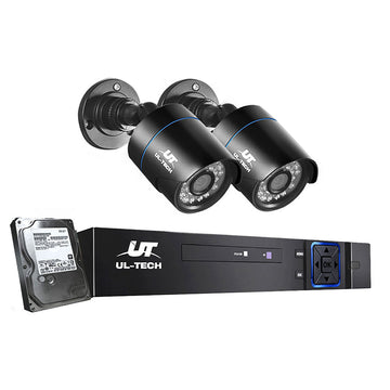 UL - tech CCTV Security System 4CH DVR 2 Cameras 1TB Hard Drive - RnR Galore