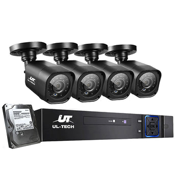UL - tech CCTV Security System 4CH DVR 4 Cameras 1TB Hard Drive - RnR Galore