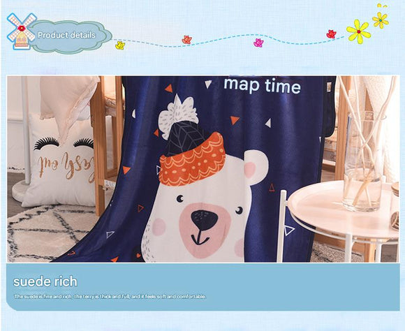 Ultra - Soft Kids Plush Fleece Blanket - Cozy Cartoon Animal Throw for All Seasons (Fox) - RnR Galore