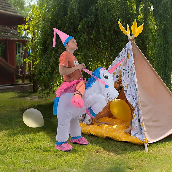 UNICORN Fancy Dress Inflatable Suit - Fan Operated Costume - RnR Galore
