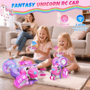 Unicorn remote control car for girls, 360° rotating four - wheel drive stunt remote control car with cute lights, rechargeable toy - children's birthday gift - RnR Galore