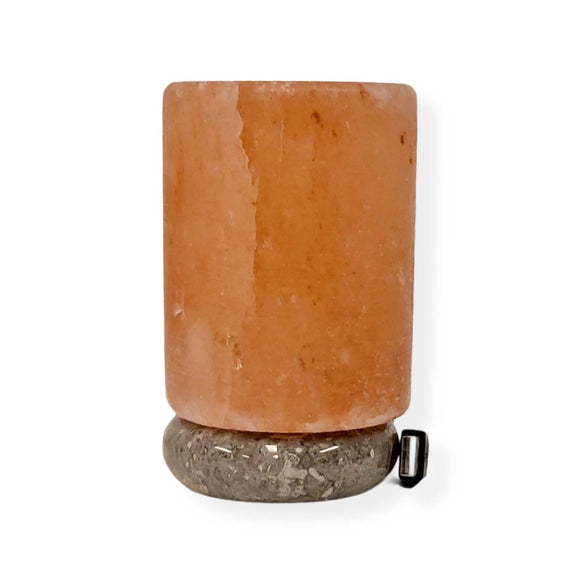 USB Colour Changing Salt Himalayan Lamp - Cylinder Shape Pink Rock LED Light - RnR Galore