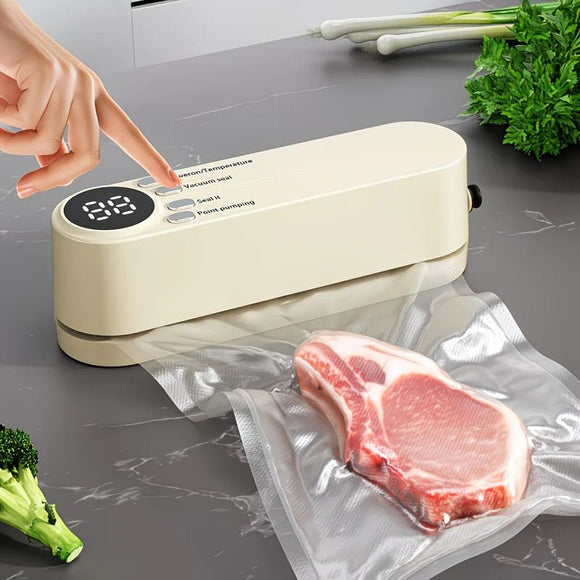 USB Rechargeable Portable Vacuum Sealer, includes sealing bags and a rapid vacuum pump. Space - saving design, suitable for vacuum packing snacks, meat, fruits, and vegetables for food preservation.GREEN - RnR Galore