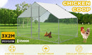 VaKa 3x2x1.95m Metal Walk - in Chicken Coop Rabbit Hutch Cage Hen House Chook Au - RnR Galore