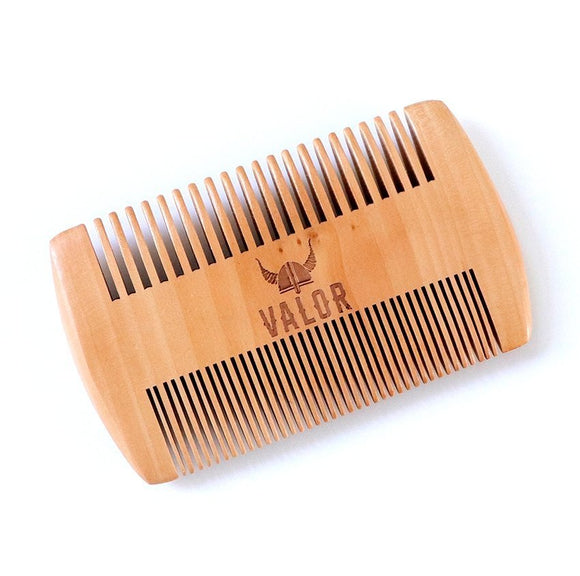 Valor Wooden Beard Comb - Natural - RnR Galore