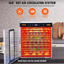 VEVOR 10 Trays Food Dehydrator Machine Stainless Steel 1000W Jerky Fruit Drying - RnR Galore