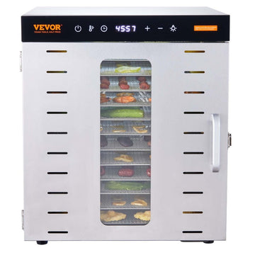 VEVOR 10 Trays Food Dehydrator Machine Stainless Steel 1000W Jerky Fruit Drying - RnR Galore