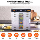VEVOR 10 Trays Food Dehydrator Machine Stainless Steel 1000W Jerky Fruit Drying - RnR Galore