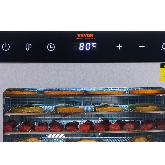 VEVOR 10 Trays Food Dehydrator Machine Stainless Steel 800W Jerky Fruit Drying - RnR Galore