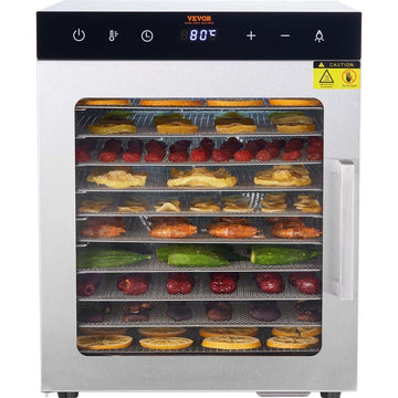 VEVOR 10 Trays Food Dehydrator Machine Stainless Steel 800W Jerky Fruit Drying - RnR Galore