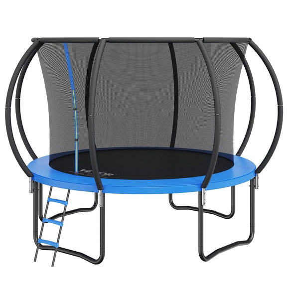 VEVOR 10FT Trampoline, 330 lbs Trampoline with Enclosure Net, Ladder, and Curved Pole, Heavy Duty Trampoline with Jumping Mat and Spring Cover Padding, Outdoor Recreational Trampolines for Kids Adults - RnR Galore