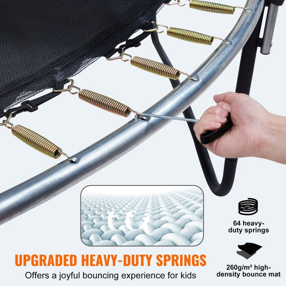 VEVOR 10FT Trampoline, 330 lbs Trampoline with Enclosure Net, Ladder, and Curved Pole, Heavy Duty Trampoline with Jumping Mat and Spring Cover Padding, Outdoor Recreational Trampolines for Kids Adults - RnR Galore