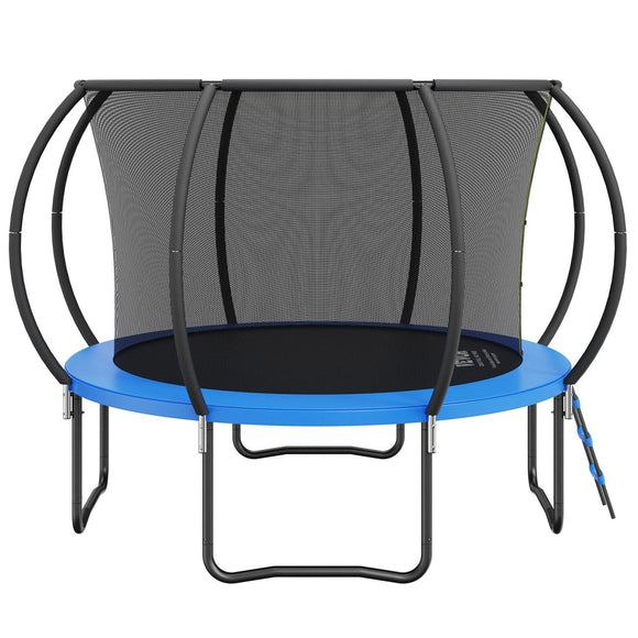 VEVOR 10FT Trampoline, 330 lbs Trampoline with Enclosure Net, Ladder, and Curved Pole, Heavy Duty Trampoline with Jumping Mat and Spring Cover Padding, Outdoor Recreational Trampolines for Kids Adults - RnR Galore