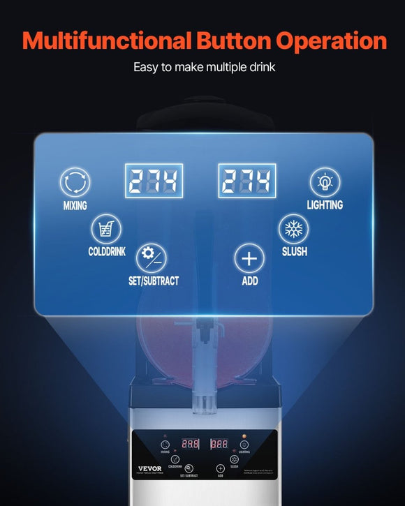 VEVOR 12L Commercial Slushy Machine Margarita Smoothie Frozen Drink Maker - RnR Galore